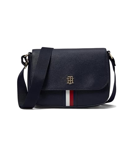Tommy Hilfiger Ruby II Flap Crossbody-Pebble PVC, Tommy Navy, One Size