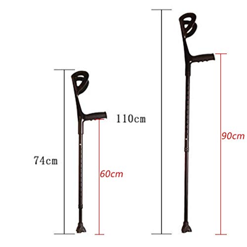 Kule łokciowe i przedramienne, ultralekkie aluminiowe, z regulacją wysokości (74-110) cm, z wygodnym uchwytem, ​​czarne, 2 szt. (Kolor: czarny, 1 szt.) (czarny, 1 szt.) innovate