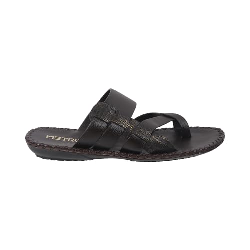 Image of Metro Men Faux Leather Thong Chappal