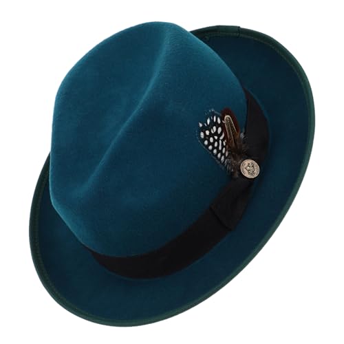 Chapeau Fedora Western Healeved en feutre de laine de qualité pour look élégant