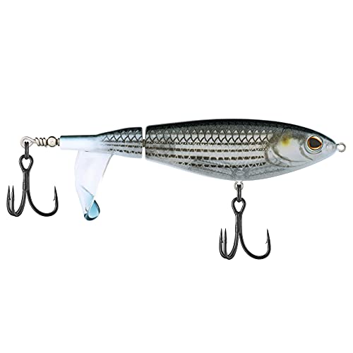 Berkley Choppo Topwater Fishing Lure, Mullet, 1 oz, 120mm Topwater, Enhanced Propeller Surface Area for Maximum Disturbance, Equipped with Sharp Fusion19 Hook