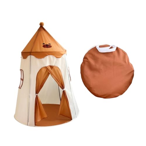 ＡＷＨＡＯ Carpa para Niños, Castillo, Tipi, Regalo de Cumpleaños, Casa de Juegos Plegable, Castillo para Niños, Carpa de Juegos para Parques, Guarderías, MarrÓn