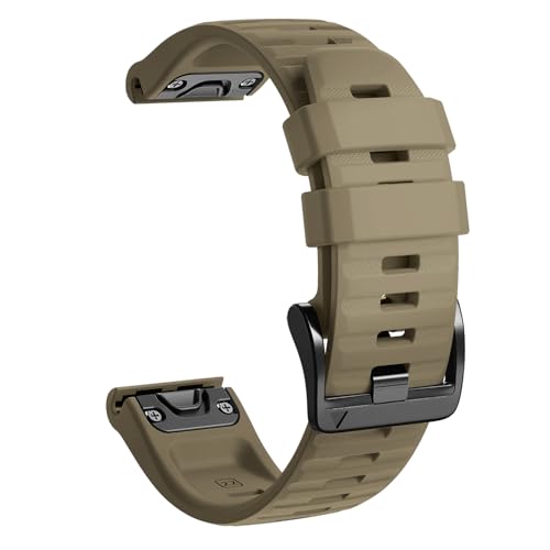 Image of ANCOOL Compatible with Fenix 6X /7X Band 26mm Quickfit Soft Silicone Watch Band Replacement for Fenix 5X /Fenix 8 51mm /Fenix 5X Plus /Fenix 3 /Fenix 6X Pro /Descent Descent MK2i Smartwatches (Brown)