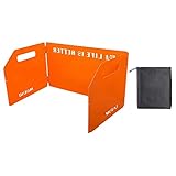 F Fityle Ofen Windschutz Camping Gaskocher Windschutzfaltwand Kocher Windschutz Grillfaltwand Stahlmaterial Leicht Tragbar für Camping Picknick Wandern, 3 Teller Orange