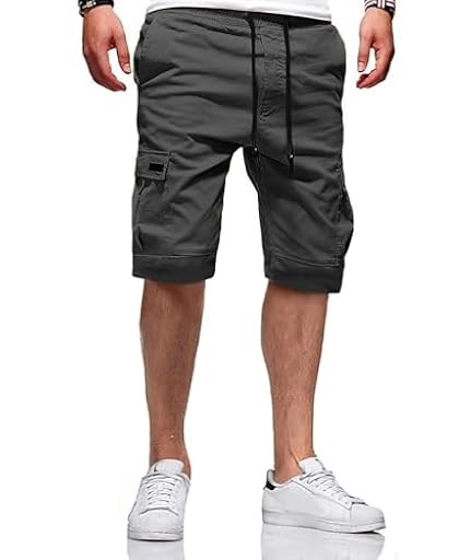 JACKETOWN Pantalones Cortos Cargo Casual Para Hombre, Bermuda De Algodón Con Cintura Elástica | Ya disponible en tu tienda friki favorita! En mundofriki.es!