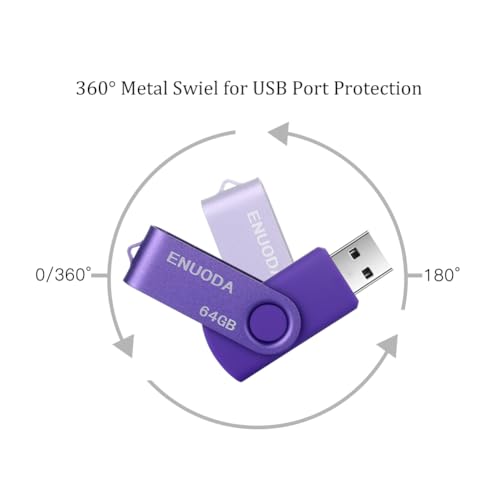 Image of 64GB Flash Drive ENUODA 1 Pack Thumb Drive 64GB USB 2.0 Memory Stick Jump Drive Pen Drive for File Storage and Data Transfer (Purple)