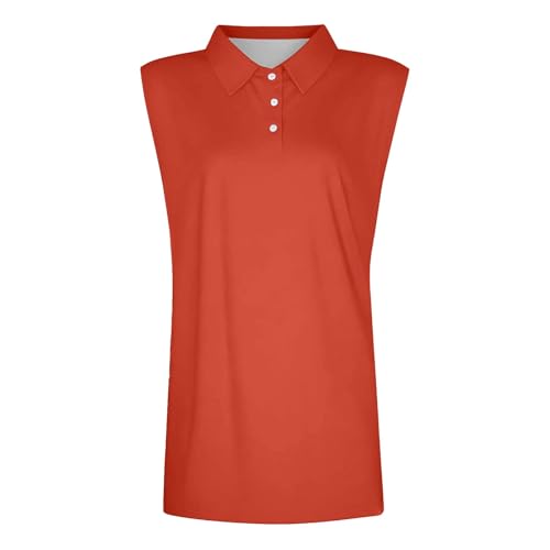 GOKKILRW Polo Shirts Women 2025 Summer Plain Tank Tops Golf Sports Polos Lapel Collar Sleeveless Blouses Going Out Tunic Top3