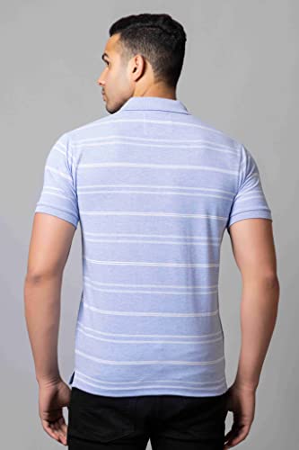Image of PRORIDERS Half Sleeve 100% Pure Cotton Fabric Collared Regular Fit Men's Polo Striper Tshirt with Pocket for Casual wear