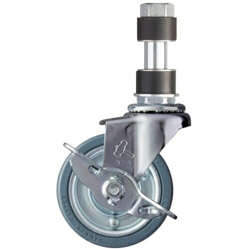 Hammer Pipe Insertion Swivel Rubber Wheels (Steel Wheels) 2.6 inches (65 mm) Diameter 0.8 inches (21 mm) with Stopper 4155EX-PR65