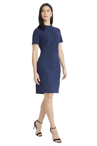Maggy London Women's Dresses Pintuck Detailed Mock Neck Dress Career Office Workwear Occasion Event Guest of2