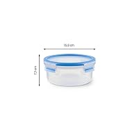 EMSA Clip & Close Frischhaltedose, rund, 0,85 L, mit Deckel, Aufbewahrungsbox, 100 Prozent dicht, spülmaschinen-, gefrier-, mikrowellenfest, Transparent, Blau, Made in Germany, 508552 – Ansicht 9