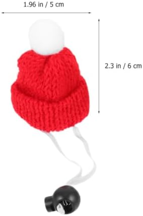 4pcs Small Animal Christmas Hat Adjustable Knitted Pet Cap with Strap - 1