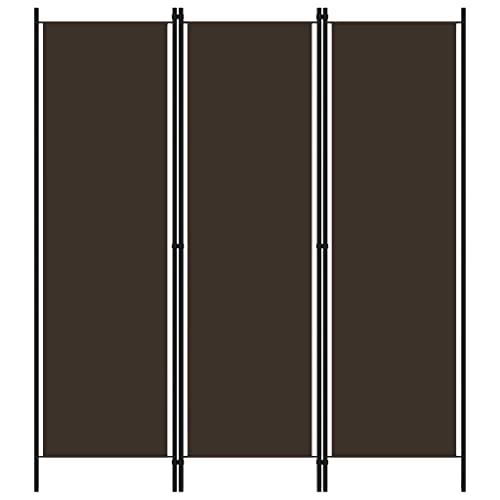 vidaXL Raumteiler Klappbar Freistehend Trennwand Paravent Umkleide Sichtschutz Spanische Wand Raumtrenner 3-TLG. Braun 150x180cm Eisen Stoff