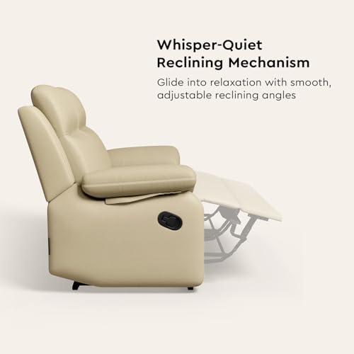 Image of Interio by Godrej Alpine Manual 2-Seater Synthetic Leather Recliner Sofa