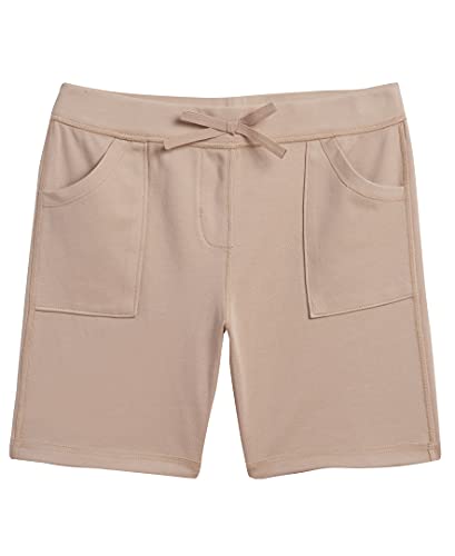 Izod Girls School Uniform Sensory-Friendly Soft Pull-On Short, Khaki, 8