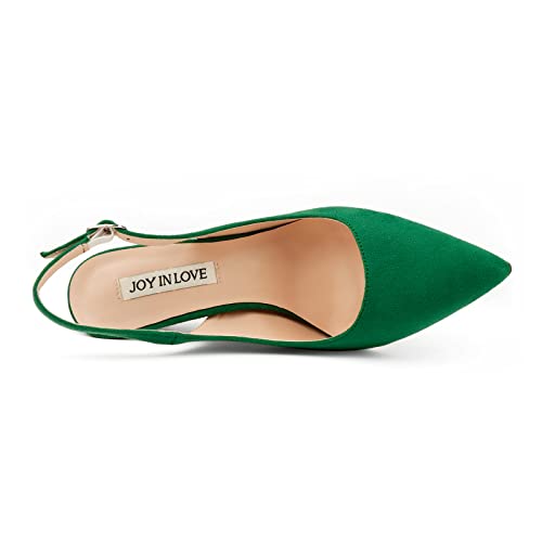 Joy In Love Womens High Heels Slingback Pumps Shoes Stiletto Strappy Sandals Green Suede 5.5 Us #TOP7