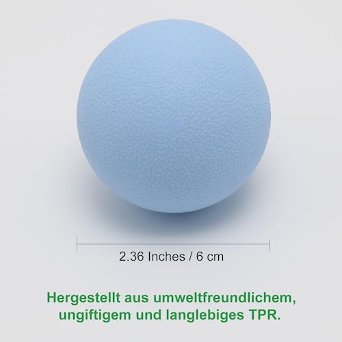 Massageball Faszienball Hart in Lacrosse Ball Größe für Rücken Beine Füße Hände. Triggerpunktball für Tiefengewebsmassage Myofasziale Muskel Entspannung Plantarfasziitis Yoga Pilates 2 Stück (Blau)