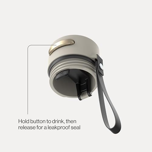 Image of Contigo AutoSeal 16 oz Stainless Steel Vacuum-Insulated Water Bottle with Leakproof Push-Button Spout & Lock, Carry Strap, BPA-Free & Lead-Free, Dishwasher Safe