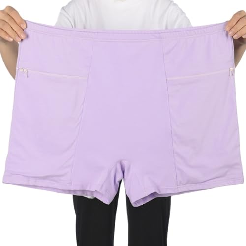 Caleçon femme grand format LaseVe culotte fermeture éclair avec poche intégrée