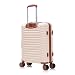 Rocklands Cabin Suitcase 55x40x20cm Hard Shell Lightweight 4 Dual Spinner Wheels Trolley Luggage Carry On Bag Ryanair, Easyjet Approved, TSA Lock (Cream, Small 20")
