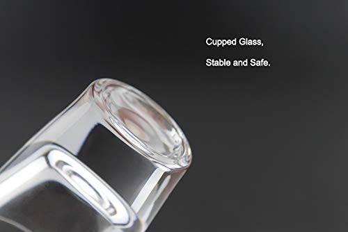 Rocky Shot Glass 2 Pieces - 1 Ounce (30 ml) Clear Glass with Heavy Base - Good for Whiskey Tequila and Espresso, BE024, by BothEarn