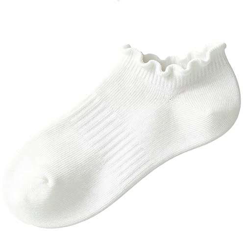 Fandecie No Show Socks Womens Low Cut Non Slip Cute Ruffle Ankle Socks 6 Pairs