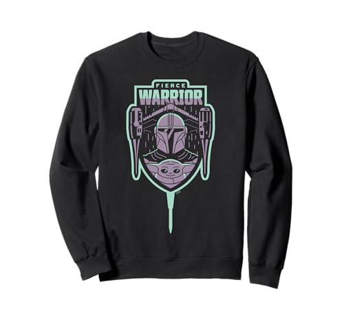 Sweatshirt Mandalorian Grogu Fierce Warrior pull Star Wars coton confortable adulte