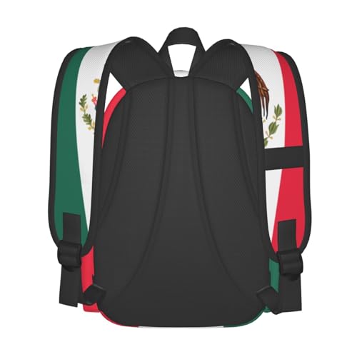 Mexico Mexican Eagle Flag Laptop Commuter Backpack Shoulder Bag Casual Back Pack Daypack Bags With Side Pockets For Work Travel Daily Use3