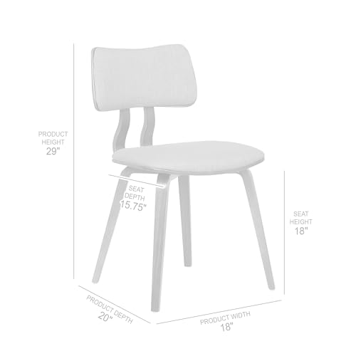 Armen Living Jaguar Mid-Century Dining Chair in Walnut Wood and Green Fabric