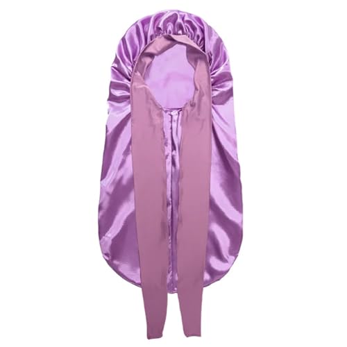 Bonnet en soie anti-frisottis pour cheveux longs avec bandeau satin de nuit grand confort