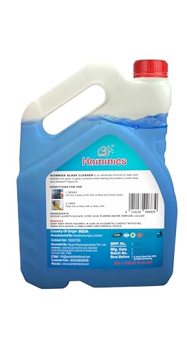 Image of Hommies Glass & Surface Cleaner Liquid Spray 5L Bulk | Streak-Free Shine for Windows, Kitchen Counters, Cars | All-Purpose Multi Surface Cleaner No Wipe Marks