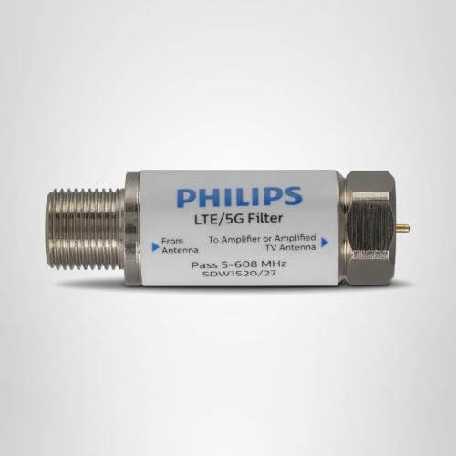 Miniatura 8 de Philips Filtro Lte Para Antena De Tv, Filtra Señal 4g 5g Lte Para Reducir Interferencias Y Pixilación Para Recepción De Tv Digital Hd Clara, Rango De Frecuencia 5-608 Mhz, Instalación En Interiores Y