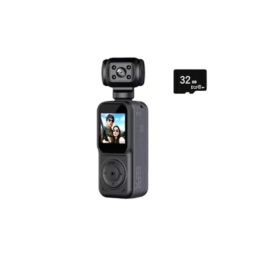 �n���h�w���h�X�|�[�c�|�P�b�g�J���� 2K QHD�f�B�X�v���C 270°��]�\ WIFI�R���g���[�� �r�f�I���R�[�_�[ ���[�V�����J����(32G memory card)
