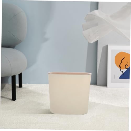 Caneca de basura rectangular beige de plástico miniatura 7