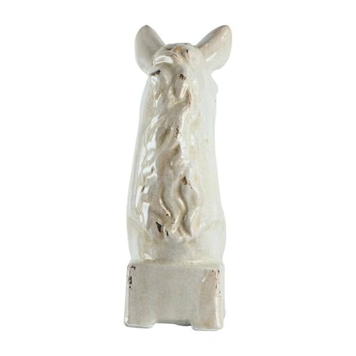Décoration de Bureau Tête de Cheval Céramique | Objet Décoratif Grand Format Beige - 5