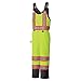 Pioneer High Visibility, Waterproof, Windproof Quilted Bib Safety Pants with Adjustable Suspenders, Reflective Tape, Yellow/Green, Unisex, M, V1120661U-M