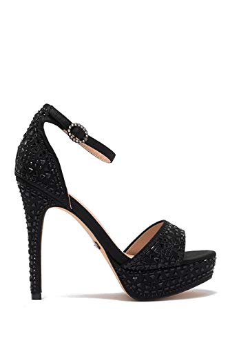 Eifel Open Toe Rhinestone Ankle Strap Open Platform Prom Pumps3