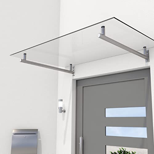 HORI® Vordach Türdach für draußen Edelstahl aus VSG Glas | Größe:...