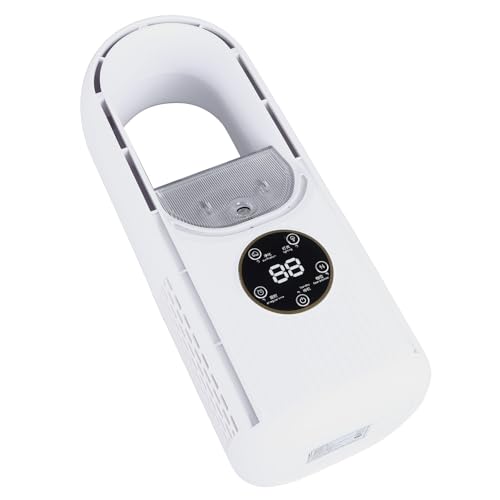 Keenso Ventilateur de bureau sans pales - Puissant réglage à 6 vitesses avec réservoir d'eau de 100 ml - Pour la maison et le bureau - Ventilateur de refroidissement à brouillard USB (WHITE)