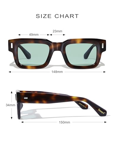 Image of Roneyee Non Polarized Acetate Sunglasses RY-A08 Frame with UV Protection Impact Resistant Nylon Lens Retro Unisex