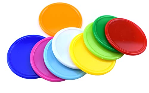 Azatemgo 90 Bingo Chips aus Kunststoff - Großes Maß 3,7 cm, 9 Farben - Poker Token Ideal für Partys und Schulen