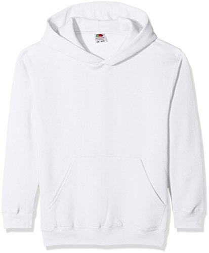 Fruit of the loom Jungen Premium Hooded Sweat Kids Kapuzenpullover, Weiß...