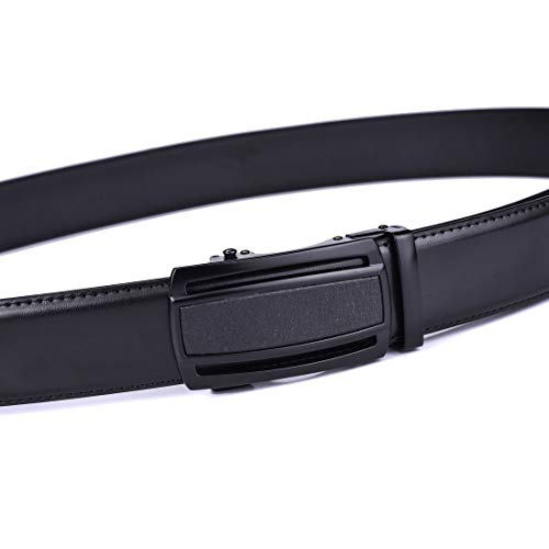 Image of Beltox Men Leather Belt w Slide Ratchet Interchangeable Buckle