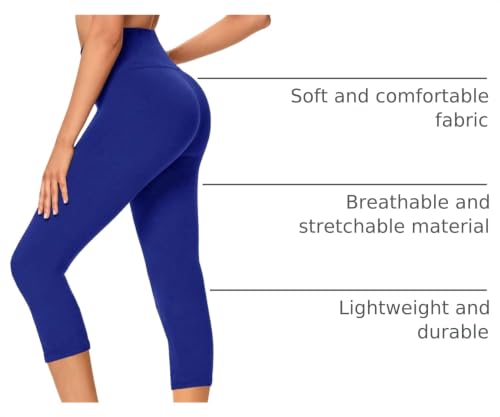 Image of GAYHAY High Waisted Capri Leggings for Women - Soft Slim Yoga Pants for Running Cycling Workout