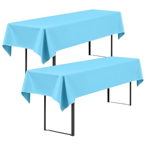 Showgeous 2 manteles universales para mesas de cerveza de 50 cm y 70 cm, fundas para mesa de cerveza, fundas para mesa de cerveza, fundas rectangulares, lavables, 100 x 250 cm, color azul