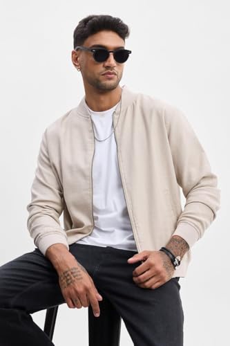 Image of SNITCH Mens Textured Relaxed Fit Jacket