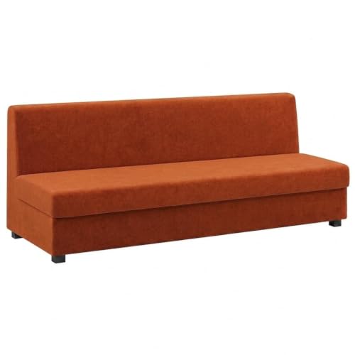 Image of FURNY Lean Luxury 3 Seater Lounger Sofa Set with Adjustable Backrest, 40D High-Density Foam & Soft Boston Fabric for Living Room & Hotels & Studio Apartments - Orange