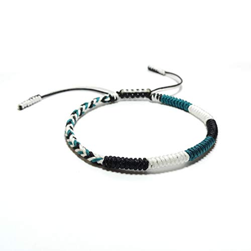 Original Handmade Tibetan Lucky Bracelet Blue Black White Bracelet Lucky Multicolor String Bracelets For Lucky By LaMi Handmade (Style 02)