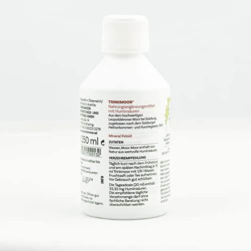 Trinkmoor 250 ml - Moor zum Trinken 'ein Hoch auf die Lebenskraft' - flüssiges Trinkmoor zum Einnehmen - für den Darm