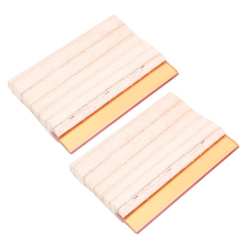 Housoutil 2Pcs Wooden Squeegee Wide Ink Scraper for Durable and Solvent Resistant Printing Supplies